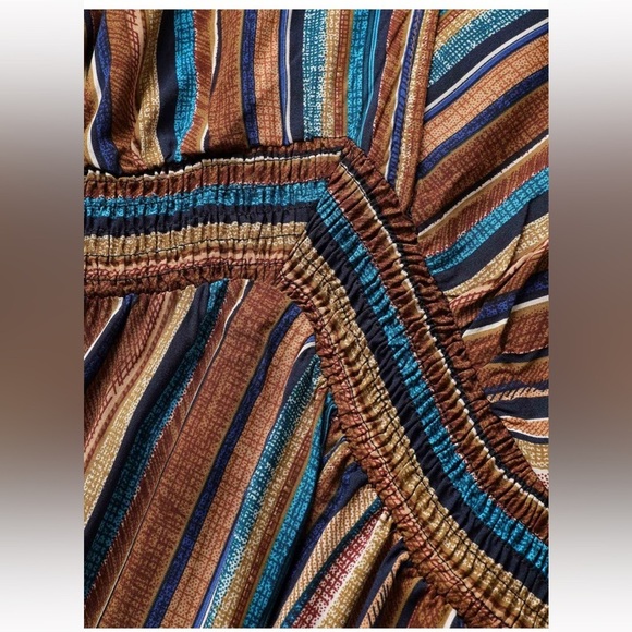 BloomChic Striped Contrast Dolman Sleeve Shirred Pocket Split Flutter Dress 2XL - Picture 4 of 7